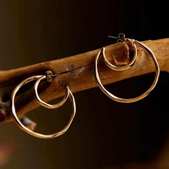 Sezane Chiara Hoop Earrings, VGUC, Sold Out, Quiet Luxury, French Chic - Picture 2 of 6